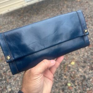 Elegant Blue Leather HoBo wallet NWT